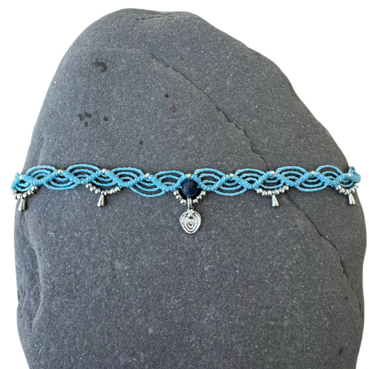 Blue Dot Stone Anklet