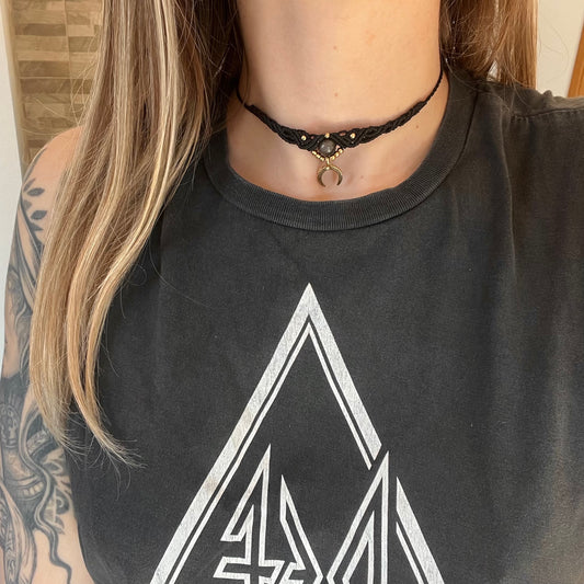 Silver Obsidian Necklace