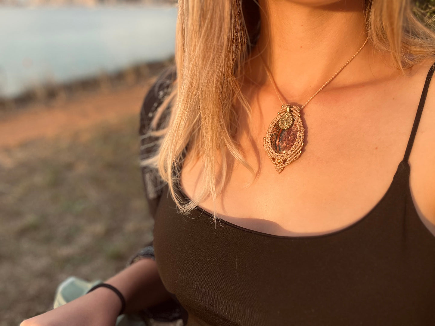 Leopard Skin Jasper Amulet Necklace