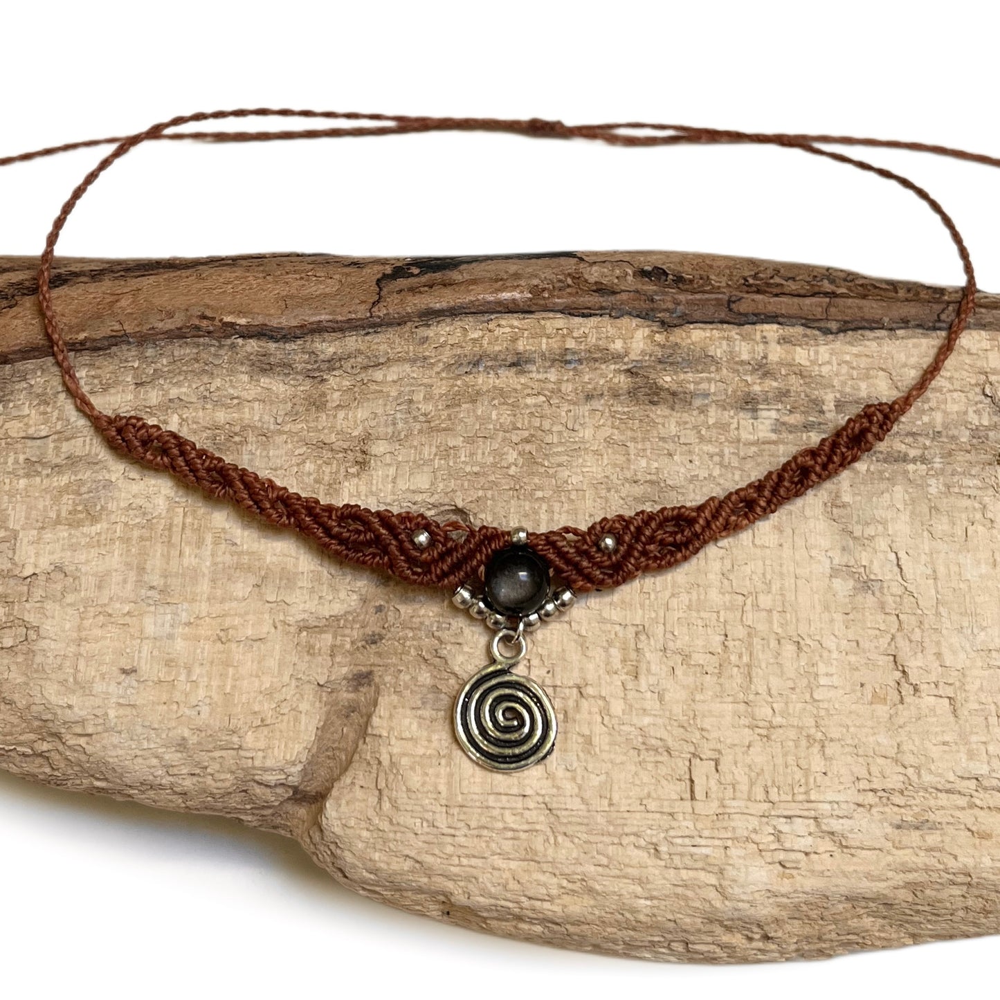 Silver Obsidian Necklace