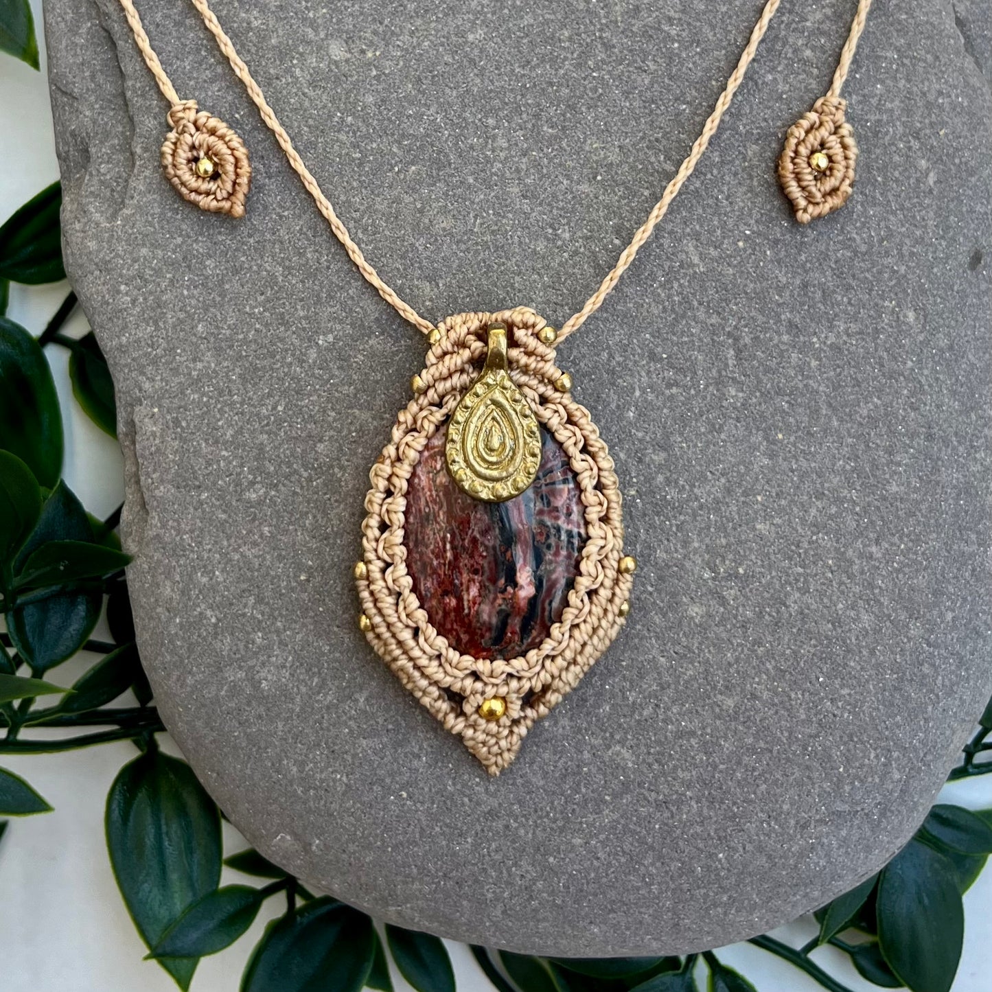 Leopard Skin Jasper Amulet Necklace