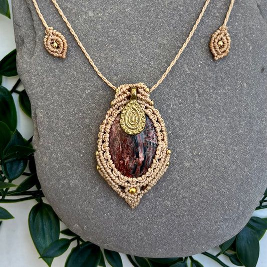 Leopard Skin Jasper Amulet Necklace