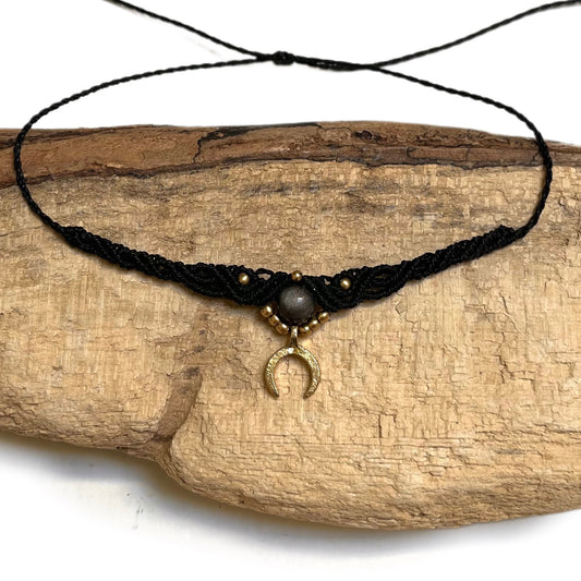 Silver Obsidian Necklace