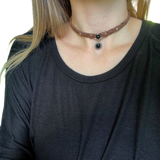 Black Agate Choker Necklace