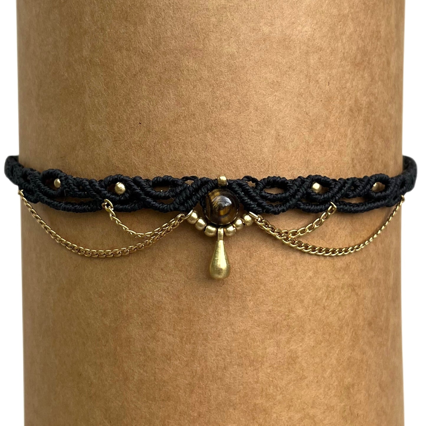 Choker s kristalom Tigrovo oko