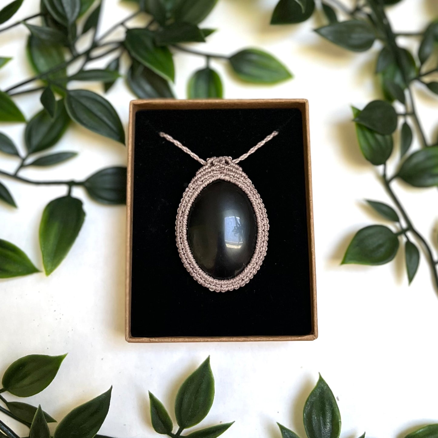 Obsidian Amulet Necklace