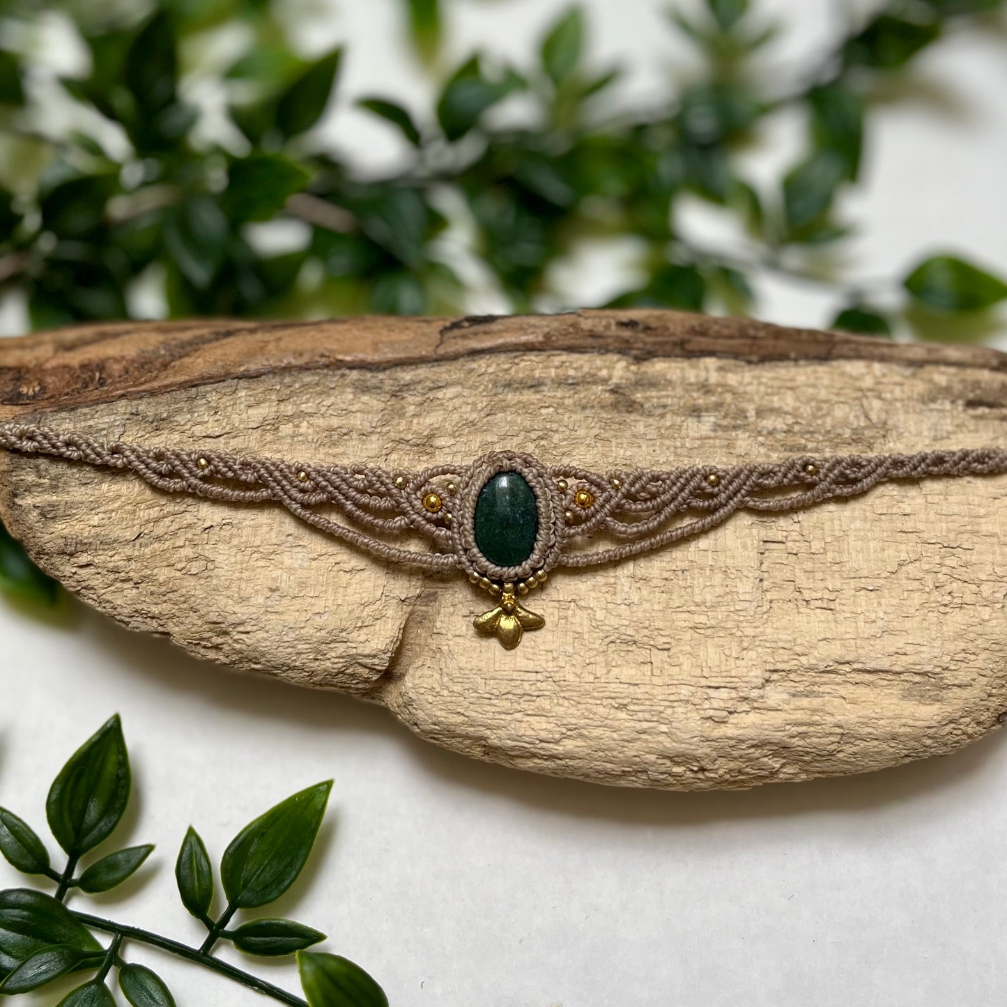 Ogrlica s kristalom Mahovni ahat