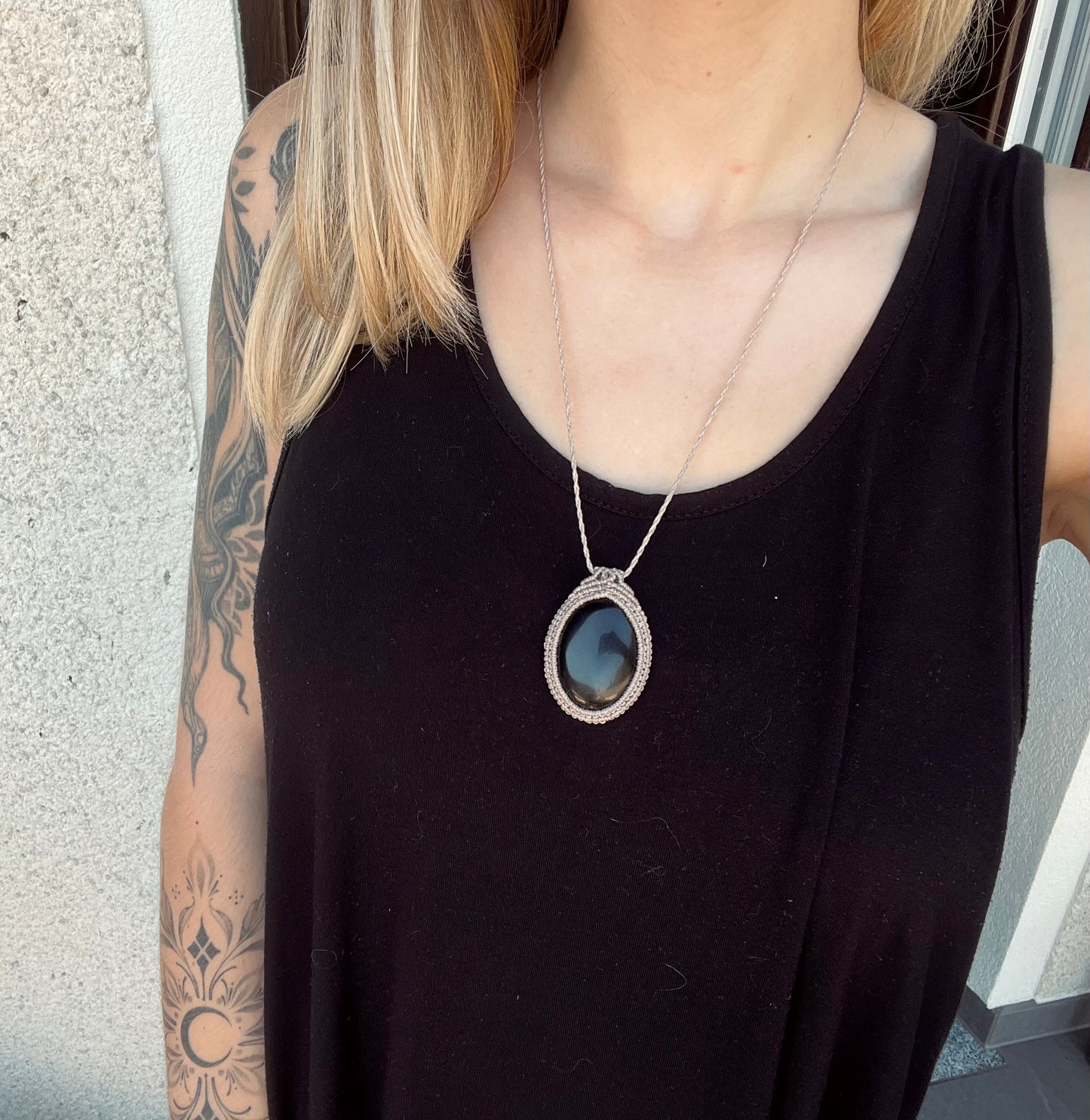 Obsidian Amulet Necklace