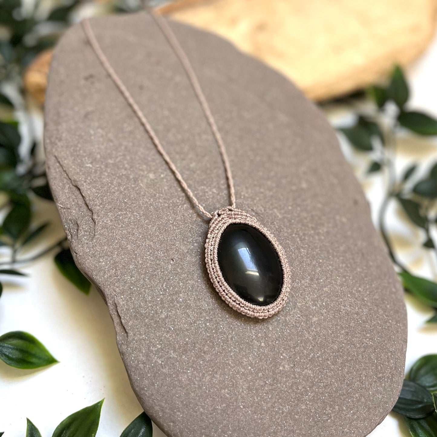 Obsidian Amulet Necklace