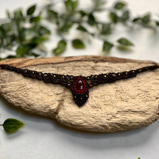 Ogrlica s kristalom Rdeči ahat